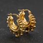 Second Hand 9ct Yellow Gold Fancy 18mm Creole Earrings 41174450