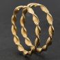 Second Hand 9ct Yellow Gold Large Twisted 47mm Hoop Earrings 41174467