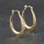 Second Hand Yellow Gold Patterned 29mm Creole Earrings 41174473