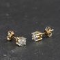 Second Hand Two Colour Gold 0.10ct Diamond Single Stone 4mm Stud Earrings 41174479