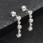 Second Hand 9ct White Gold Cubic Zirconia Triple Cluster 27mm Dropper Earrings 41174481