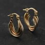 Second Hand Three Colour Gold 17mm Twist Hoop Earrings 41174506