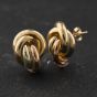Second Hand Three Colour Gold 17mm Knot Stud Earrings 41174519