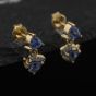 Second Hand 9ct Yellow Gold Tanzanite & 0.05ct Diamond 15mm Dropper Earrings 41174524
