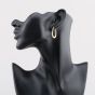 Second Hand Yellow Gold 24mm Oval Patterned Creole Earrings 41174537
