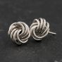 Second Hand 9ct White Gold 10mm Woven Knot Stud Earrings 41174555