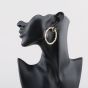 Second Hand 9ct Yellow Gold Amethyst & Cubic Zirconia Set 49mm Hoop Earrings 41174600