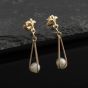 Second Hand Three Colour Gold 26mm Cultured Pearl Set Dropper Earrings 41174620