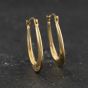 Second Hand Yellow Gold Oval Plain Creole Earrings 41174629