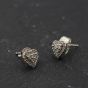 Second Hand 9ct White Gold 3mm 0.24ct Diamond Halo Cluster Heart Stud Earrings 41174675