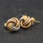 Second Hand Three Colour Gold 8mm Knot Stud Earrings 41174679