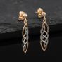Second Hand Two Colour Gold 23mm Celtic Dropper Earrings 41174686