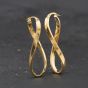 Second Hand 9ct Yellow Gold 40mm Oval Twist Hoop Earrings 41174687