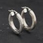 Second Hand 9ct White Gold 20.5mm Diamond Cut Hoop Earrings 41174689