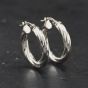 Second Hand 9ct White Gold 21.5mm Twist Hoop Earrings 41174690