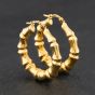 Second Hand 9ct Yellow Gold Bamboo Creole Earrings 41174726