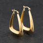 Second Hand 9ct Yellow Gold Oval Tube Creole Earrings 41174731