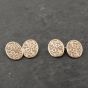 Second Hand Vintage 9ct Rose Gold Hand Engraved Oval Chain Cufflinks 41191030