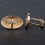 Second Hand 14ct Yellow Gold Diamond Set Heavy Oval Art Deco Style Cufflinks 4119562