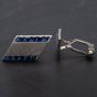 Second Hand Vintage 14ct White Gold Lucien Piccard Sapphire Set Cufflinks 4119564