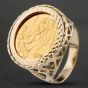 Second Hand 9ct Yellow Gold 2001 Half Sovereign Coin Ring 412000612BND