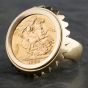 Second Hand 9ct Yellow Gold 1963 Full Sovereign Coin Ring 412000815BND