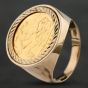 Second Hand 9ct Yellow Gold 1982 Half Sovereign Coin Ring 412000916BND