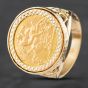 Second Hand 9ct Yellow Gold 1909 Half Sovereign Coin Ring 41201008BND