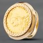 Second Hand Vintage Yellow Gold 1887 Shield Back Full Sovereign Coin Ring 41201030
