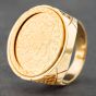 Second Hand 9ct Yellow Gold Full Sovereign 2022 Royal Arms QEII Coin Ring 41201039BND