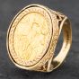 Second Hand Yellow Gold 1914 George Half Sovereign Coin Ring 41201047