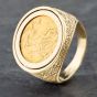 Second Hand 9ct Yellow Gold 1915 Half Sovereign Coin Ring 41201051BND