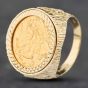 Second Hand 9ct Yellow Gold 2000 Half Sovereign  Coin Ring 41201067BND
