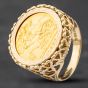 Second Hand 9ct Yellow Gold 1982 Half Sovereign Coin Ring 41201070BND