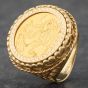 Second Hand 9ct Yellow Gold 2001 Half Sovereign Coin Ring 41201106BND