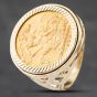 Second Hand 9ct Yellow Gold 1958 Full Sovereign Coin Ring 41201111BND