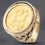 Second Hand 9ct Yellow Gold 1913 George Full Sovereign Coin Ring 41201122
