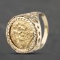 Second Hand 9ct Yellow Gold 1913 George V Half Sovereign Coin Ring 41201209BND