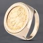 Second Hand 9ct Yellow Gold 1912 George V Half Sovereign Coin Ring 41201217BND