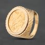 Second Hand 9ct Yellow Gold Queen Elizabeth II 2003 Half Sovereign Coin Ring 41201221BND