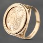 Second Hand 9ct Yellow Gold St George Coin Ring 41201225