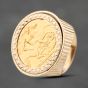 Second Hand Yellow Gold 1982 Queen Elizabeth II Full Sovereign Coin Ring 41201227