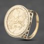 Second Hand 9ct Yellow Gold St George Coin Ring 41201231