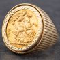 Second Hand 9ct Yellow Gold 1927 Full Sovereign Coin Ring 412012410BND