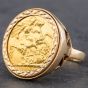 Second Hand 9ct Yellow Gold 1890 Full Sovereign Coin Ring 412012415BND