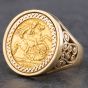 Second Hand 9ct Yellow Gold 1895 Half Sovereign Coin Ring 41201245BND