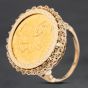 Second Hand Yellow Gold 1966 Queen Elizabeth II Full Sovereign Coin Ring 41201247