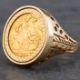 Second Hand 9ct Yellow Gold 1902 Half Sovereign Coin Ring 41201248BND