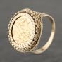 Second Hand Yellow Gold 1982 Queen Elizabeth Half Sovereign Coin Ring 41201253