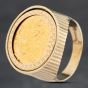 Second Hand Yellow Gold 1982 Queen Elizabeth II Half Sovereign Coin Ring 41201255